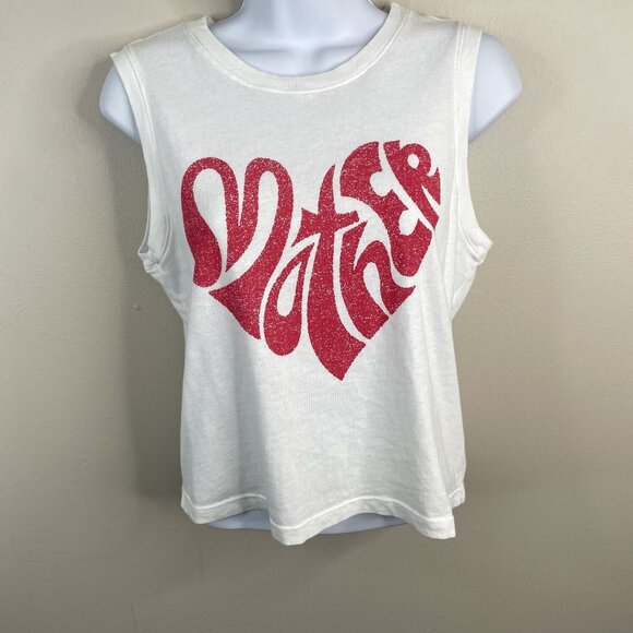 Mother Spellout Heart Baby Tee Crop Top Xsmall White Strong Silent Type Tank - Picture 1 of 9